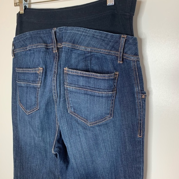 OLD NAVY Maternity Women’s Demi Panel Dark Wash Stretch Flare Jeans Size Small - Picture 4 of 15